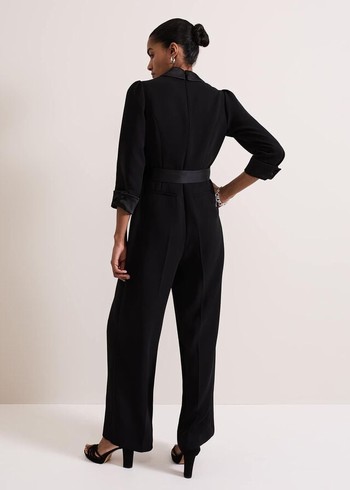 Phase Eight Kylie Tux Jumpsuit Black USA | 8975613-VR